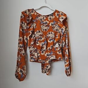 Sugar Lips Floral Long Sleeve Blouse (XS)